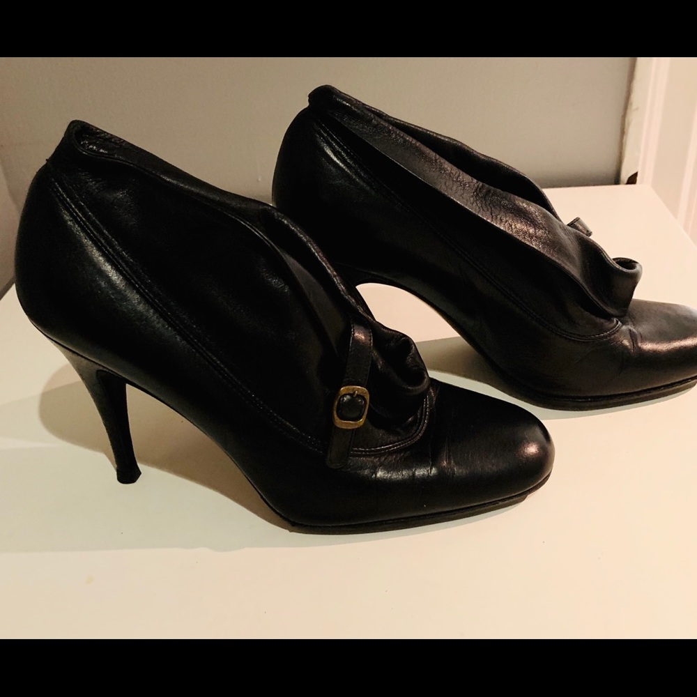 SCORAH PATTULLO Black Leather Booties Size 38.5